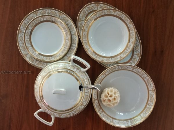 SERVICIU DE MASA 6 PERSOANE 22 PIESE SHARIM GOLD
