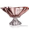 Fructiera cristal Bohemia Plantica roz, 33 cm