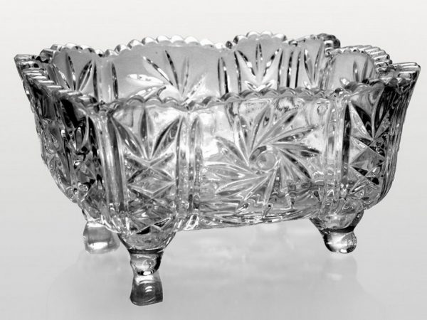 Fructiera cristal Bohemia patrata Ingrid, 25 cm
