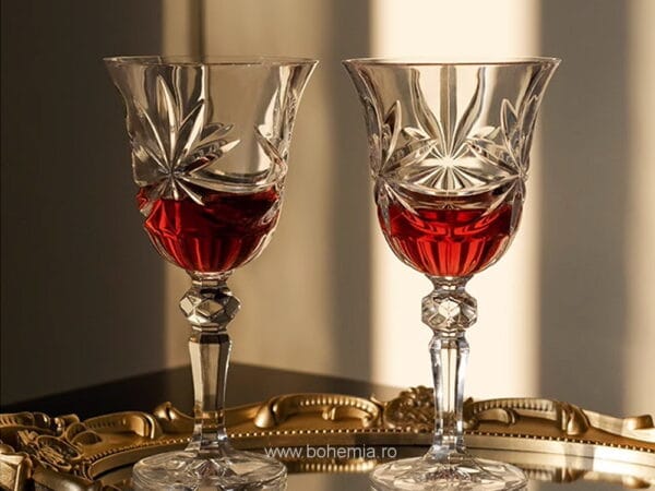 pahare vin cristal Bohemia