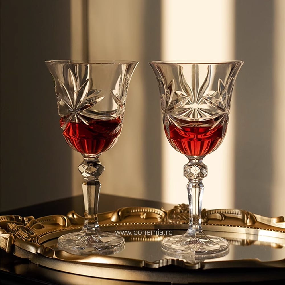 pahare vin cristal Bohemia