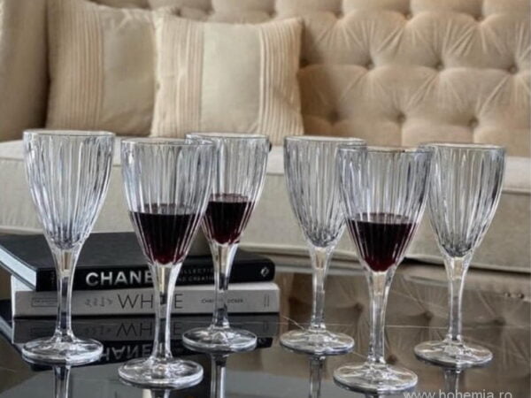 pahare vin cristal Bohemia