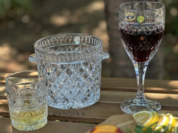 SET 12 PAHARE DIFERITE CU FRAPIERA CRISTAL BOHEMIA -BRITTANY