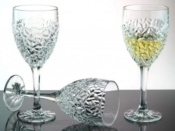 pahare vin cristal Bohemia