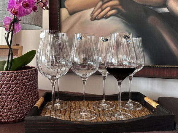 pahare vin cristal Bohemia