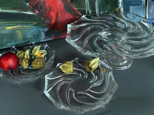 SET TORT 7 PIESE BOHEMIA CRISTALIN- SURF CALYPSO