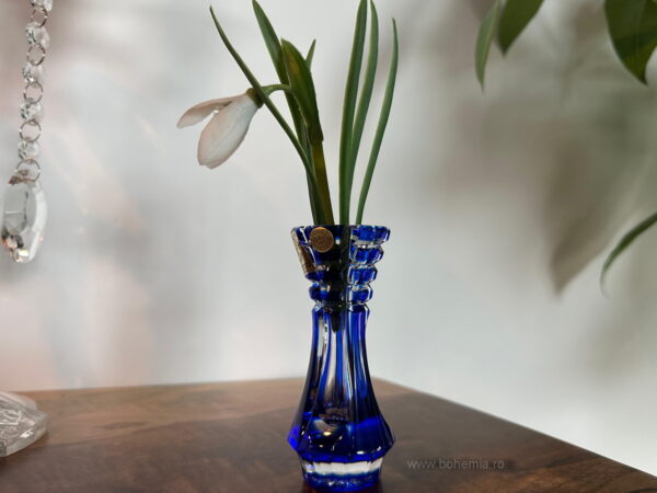 VAZA ALBASTRA 10.5 CM CRISTAL DE BOHEMIA -NORA