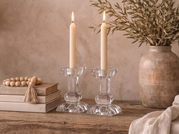 SET 2 SFESNICE 10 cm CRISTAL DE BOHEMIA - SERENITY