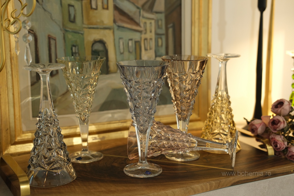 pahare vin cristal Bohemia
