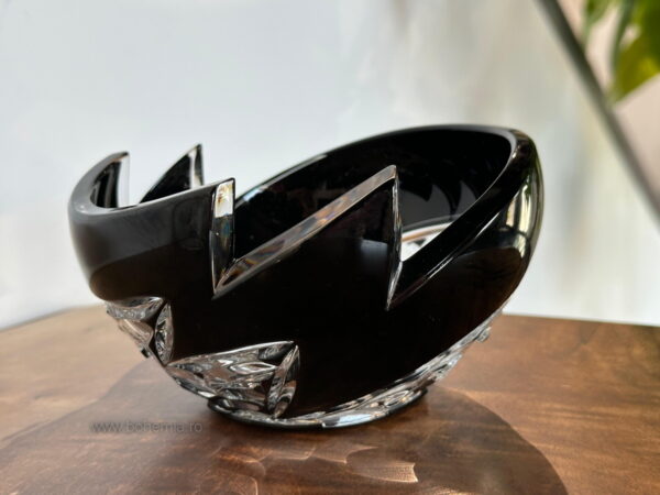 BOL 14 CM CRISTAL DE BOHEMIA - NEPTUN NEGRU