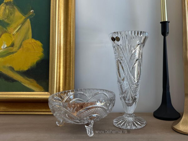 SET VAZA 26 CM SI BOL 18 CM CRISTAL DE BOHEMIA- MARYLIN