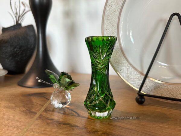 VAZA VERDE 10.5 CM CRISTAL DE BOHEMIA -INGRID