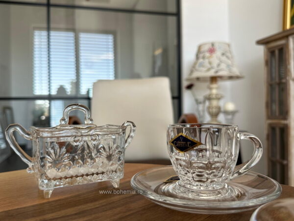 SET 2 CESTI ESPRESSO CU FARFURIUTE SI ZAHARNITA BOHEMIA-DIPLOMAT